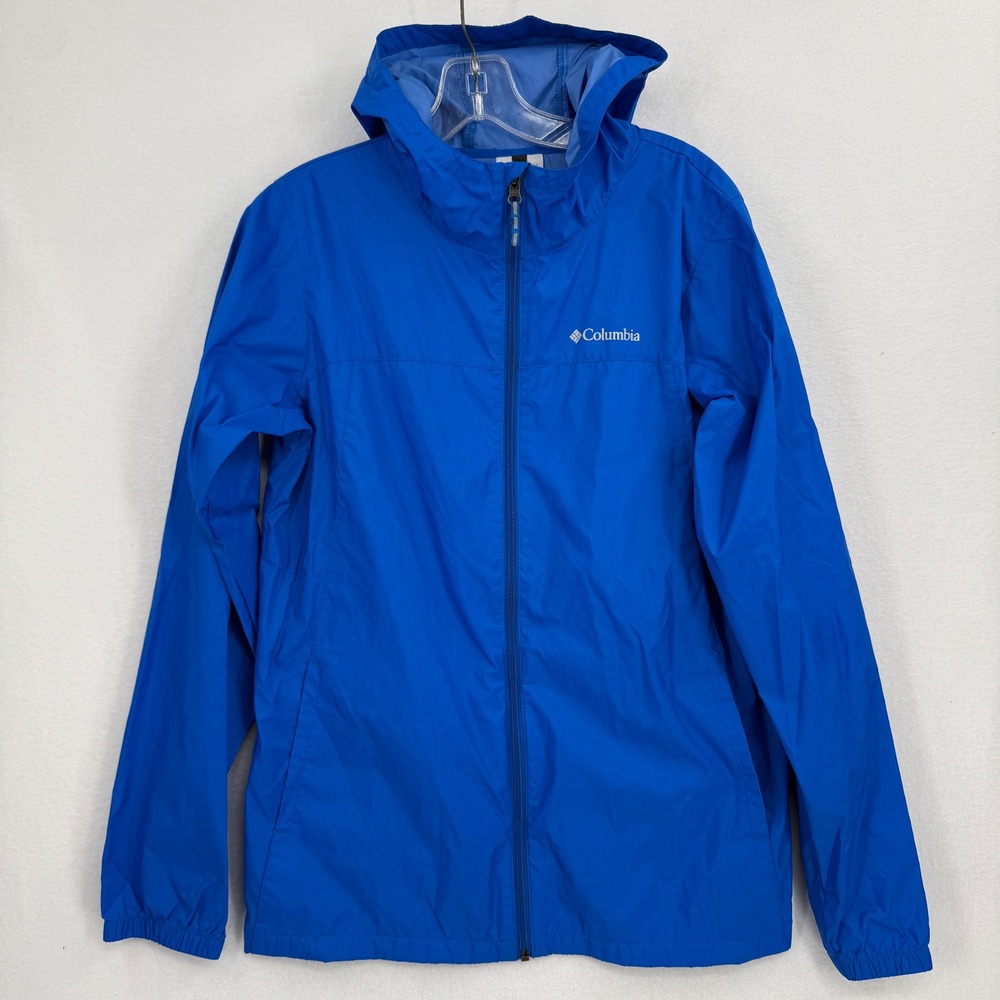 Columbia Glennaker Rain Jacket Kids XL‎ 18/20 Blue Hooded Windbreaker